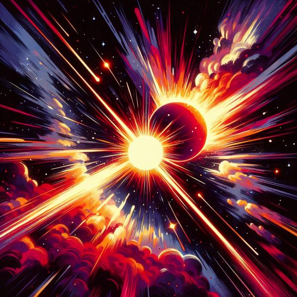 Zusammenprall zweier sterne im Universum