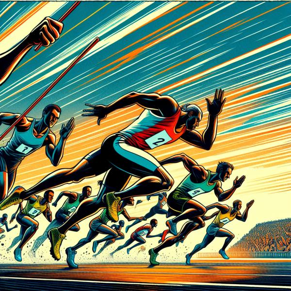 Ein zieleinlauf beim sprint