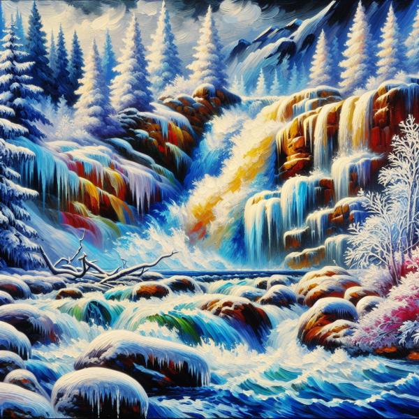 Wasserfall Winter