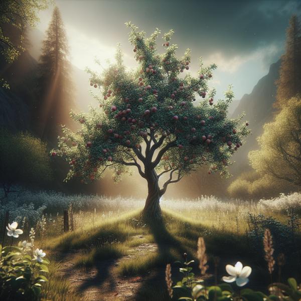 Ein Apfelbaum auf einer blühenden Wiese, wunderschöne Vorstellung!!!🤩