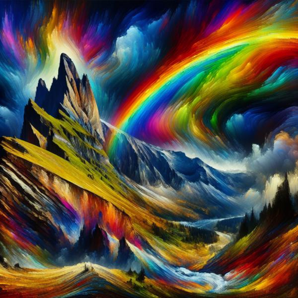 regenbogen über dem Gipfel