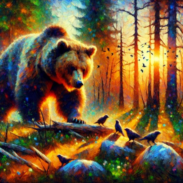 Un orso che si risveglia dopo il letargo